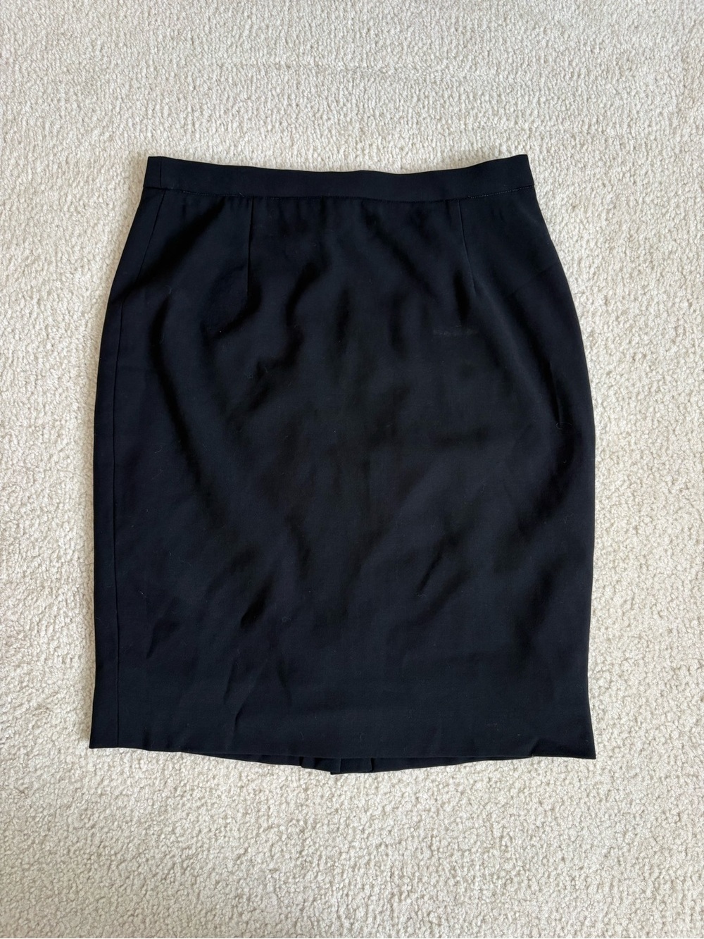 Vintage Escada Couture 100% wool black pencil skirt sz 10 preppy business casual